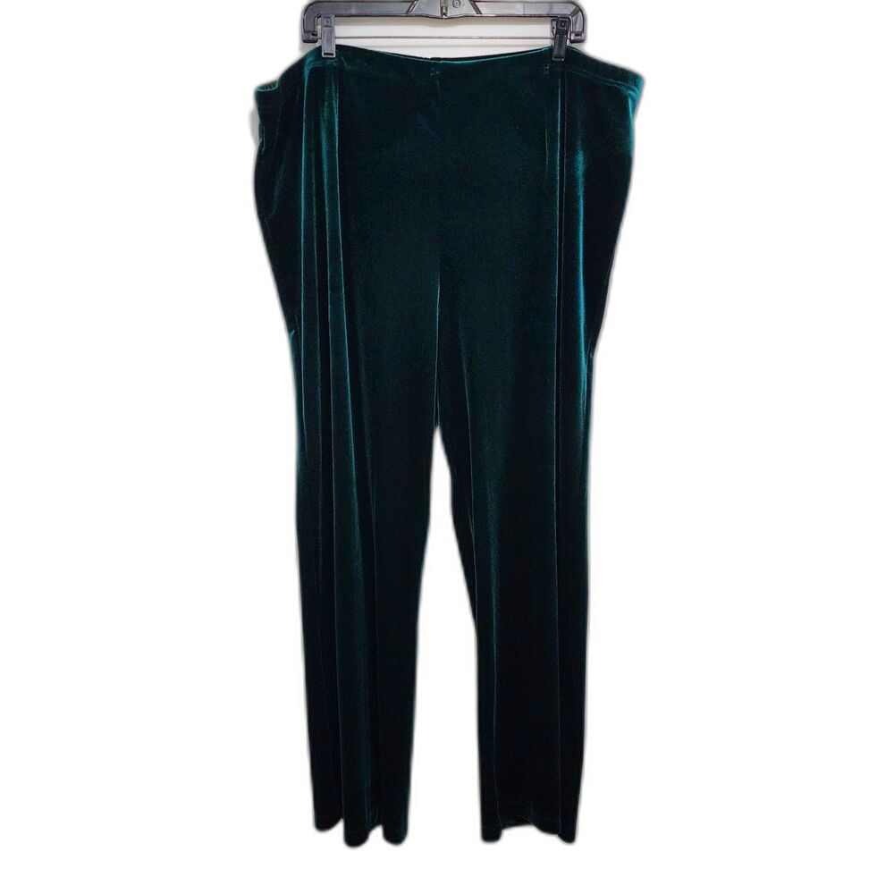 Chico's Travelers Collection Velvet No Tummy Pants Jasper Women's Size 4R 20/22